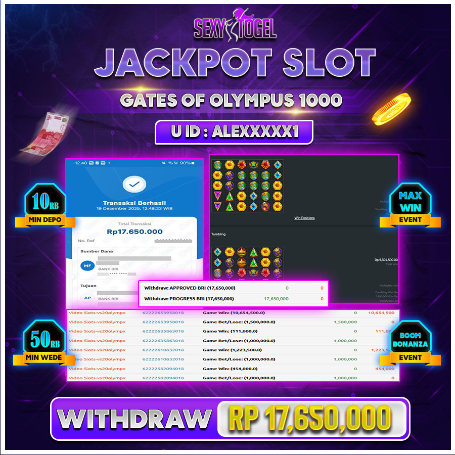 SEXYTOGEL JACKPOT SLOT GATES OF OLYMPUS 1000 Rp.17.650.000.,-:UNAS